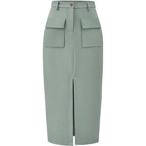 Women High Waisted Trendy Pencil Skirts Green2